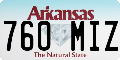 AR license plate 760MIZ