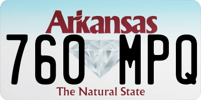AR license plate 760MPQ