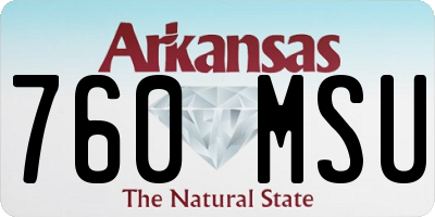 AR license plate 760MSU