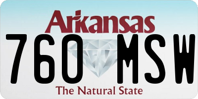 AR license plate 760MSW