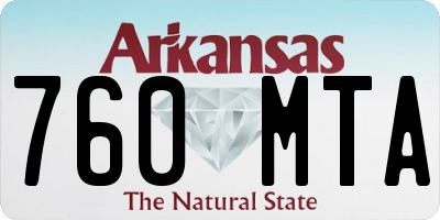 AR license plate 760MTA
