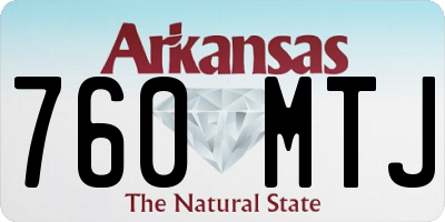 AR license plate 760MTJ