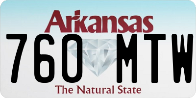 AR license plate 760MTW