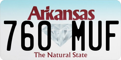 AR license plate 760MUF