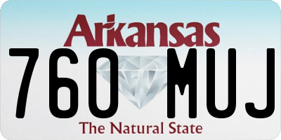 AR license plate 760MUJ