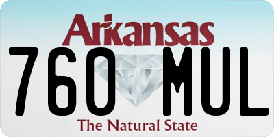 AR license plate 760MUL