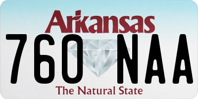 AR license plate 760NAA