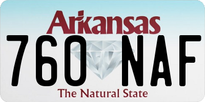 AR license plate 760NAF