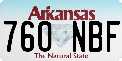 AR license plate 760NBF
