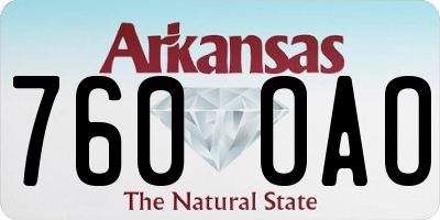 AR license plate 760OAO