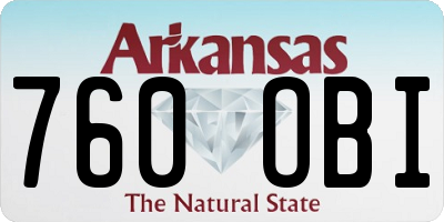 AR license plate 760OBI