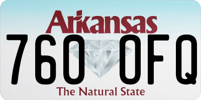 AR license plate 760OFQ