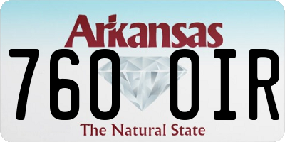 AR license plate 760OIR