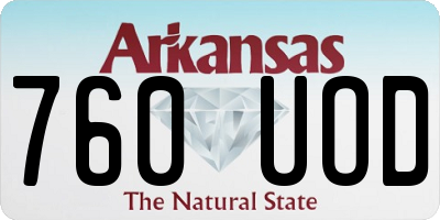 AR license plate 760UOD