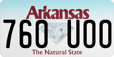 AR license plate 760UOO