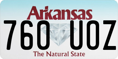 AR license plate 760UOZ