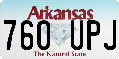 AR license plate 760UPJ