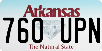 AR license plate 760UPN