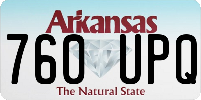 AR license plate 760UPQ
