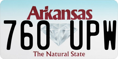 AR license plate 760UPW