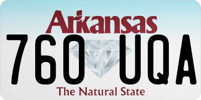AR license plate 760UQA
