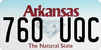 AR license plate 760UQC