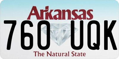 AR license plate 760UQK