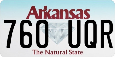 AR license plate 760UQR