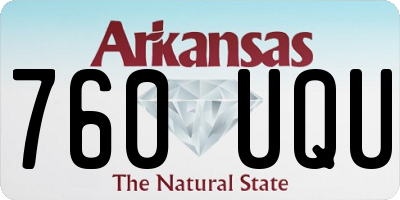 AR license plate 760UQU