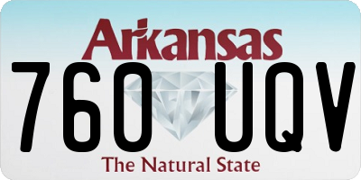 AR license plate 760UQV