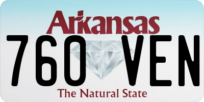 AR license plate 760VEN