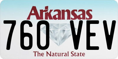 AR license plate 760VEV