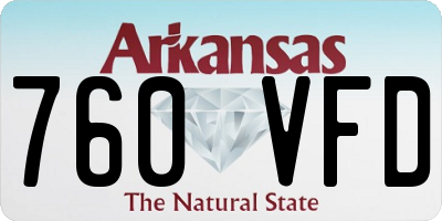 AR license plate 760VFD