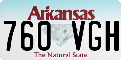 AR license plate 760VGH