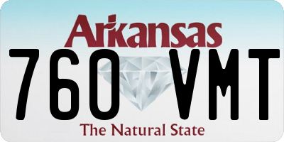 AR license plate 760VMT
