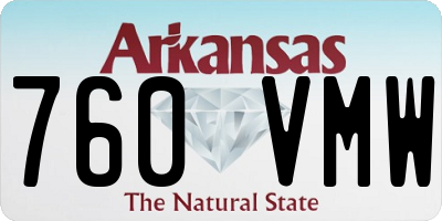 AR license plate 760VMW