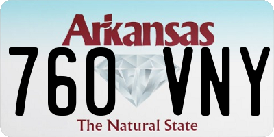 AR license plate 760VNY