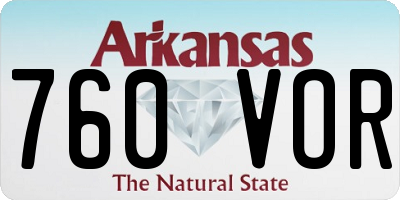 AR license plate 760VOR