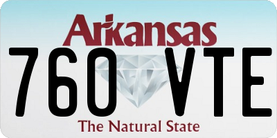 AR license plate 760VTE