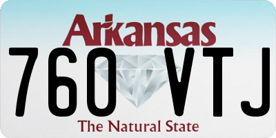 AR license plate 760VTJ