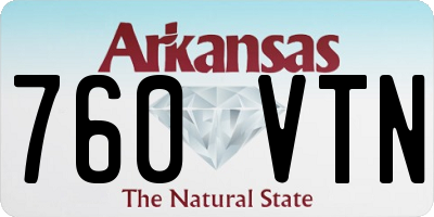 AR license plate 760VTN