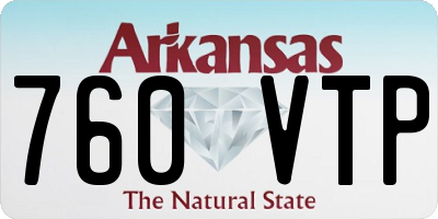 AR license plate 760VTP