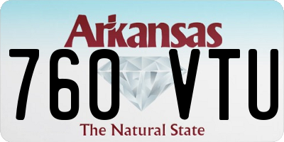 AR license plate 760VTU