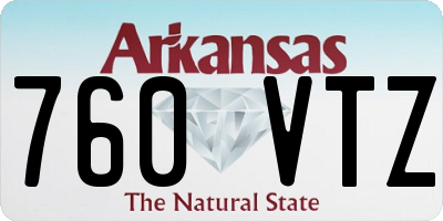 AR license plate 760VTZ
