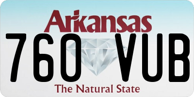 AR license plate 760VUB