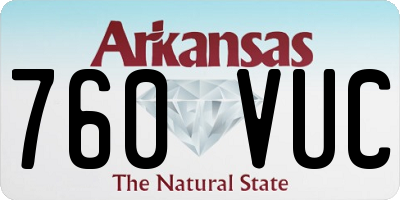 AR license plate 760VUC