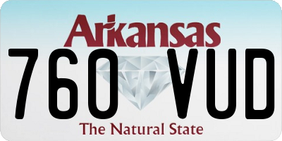 AR license plate 760VUD