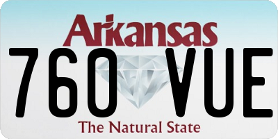 AR license plate 760VUE