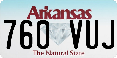 AR license plate 760VUJ