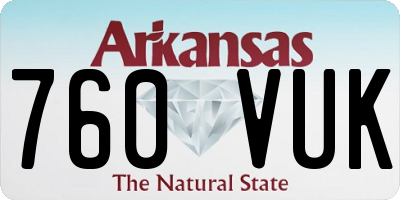 AR license plate 760VUK